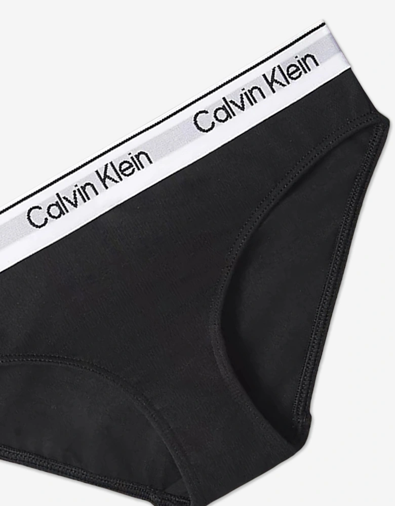 Girls 2 Pack Bikini Knickers Set in Black