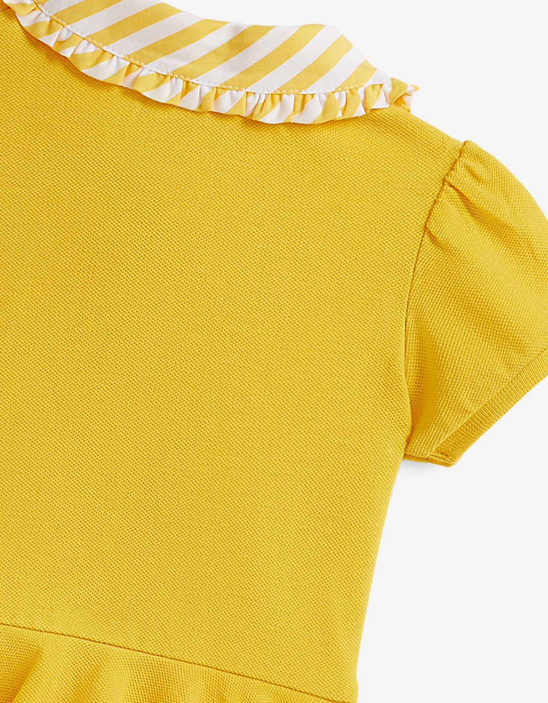 Baby Girls Peplum Polo Romper in Yellow