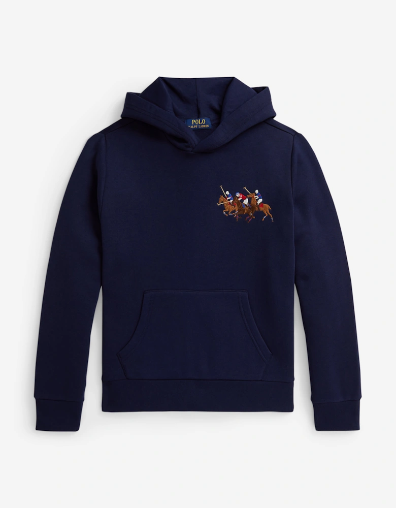 Boys Polo Player Hoodie in Navy