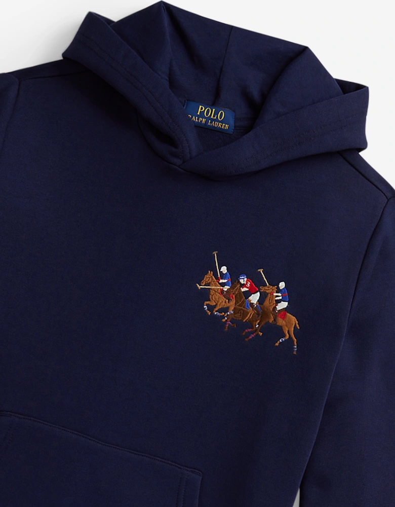 Boys Polo Player Hoodie in Navy