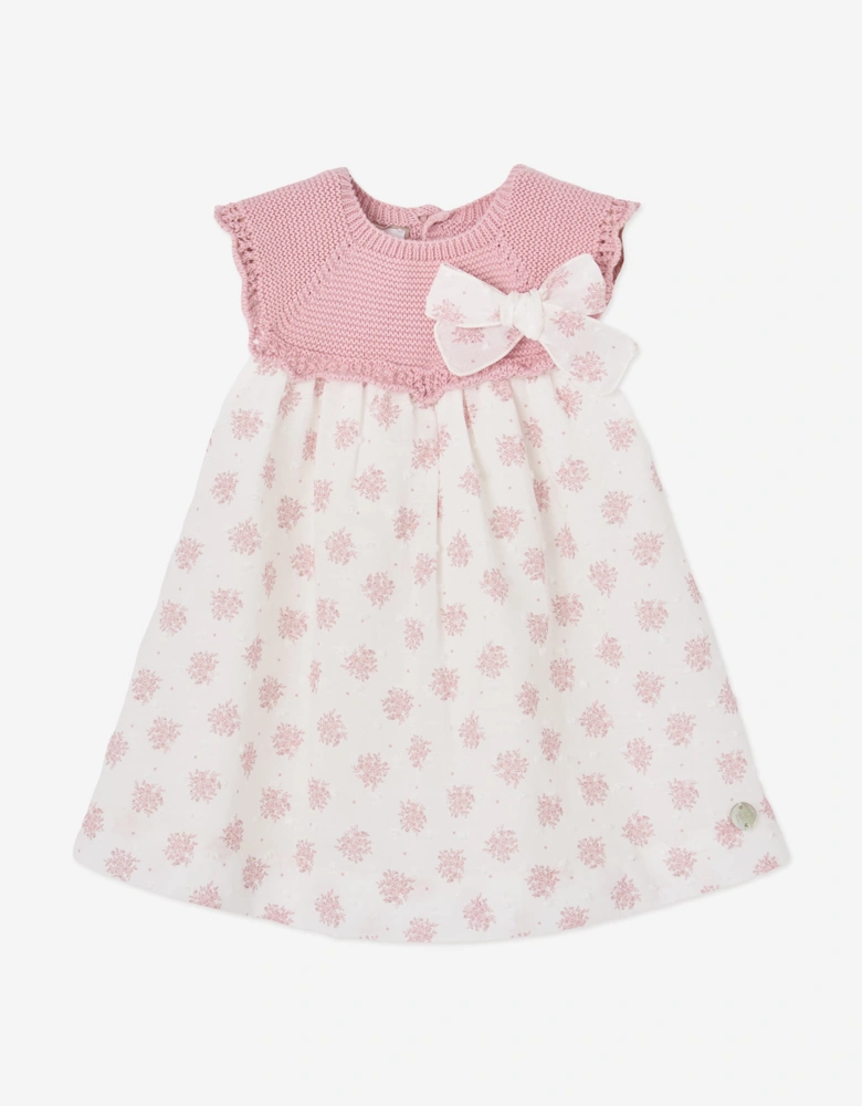 Baby Girls Cotton Dress with Knickers in Pink