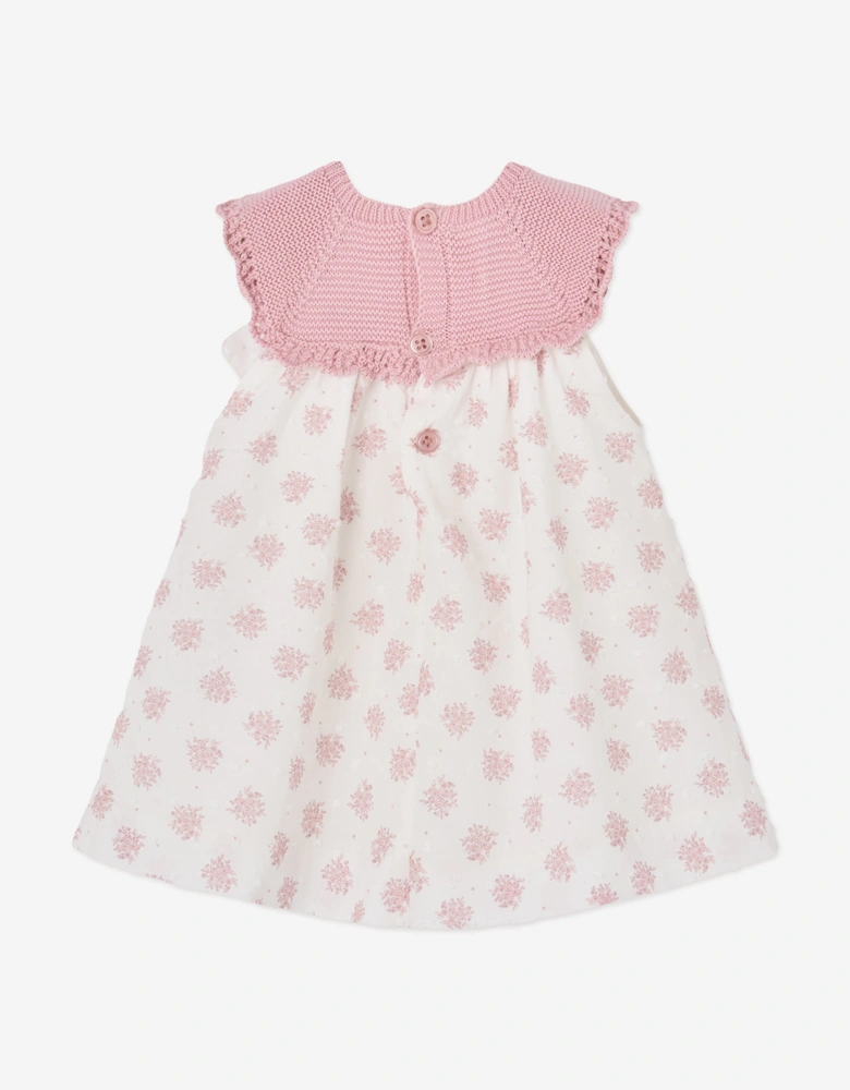 Baby Girls Cotton Dress with Knickers in Pink