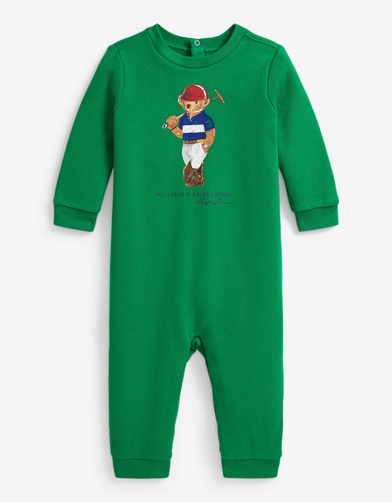 Baby Boys Polo Bear Romper in Green