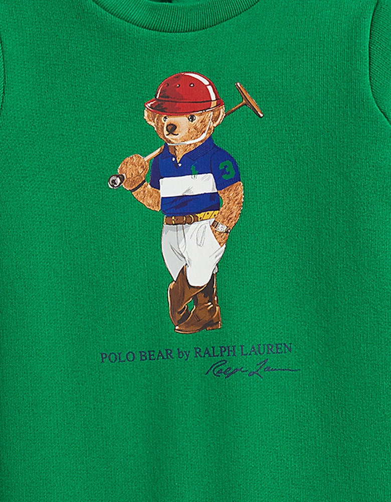 Baby Boys Polo Bear Romper in Green