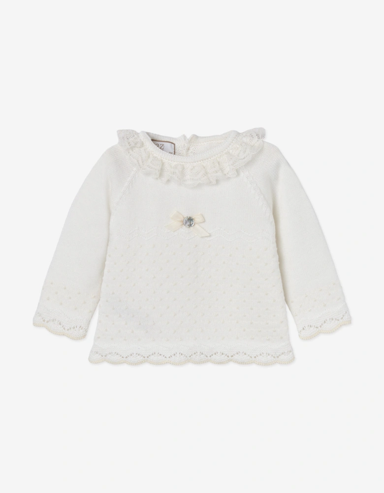 Baby 2 Piece Cotton Knit Set in Ivory