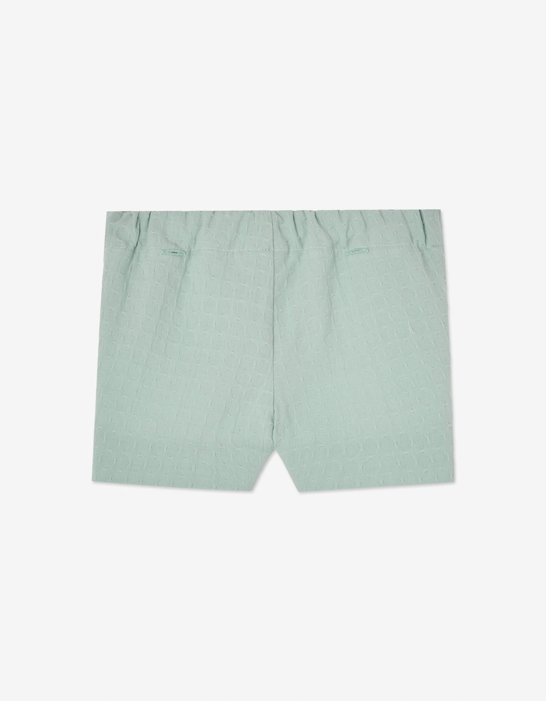 Baby Boys Cotton and Linen Woven Short Set in Green