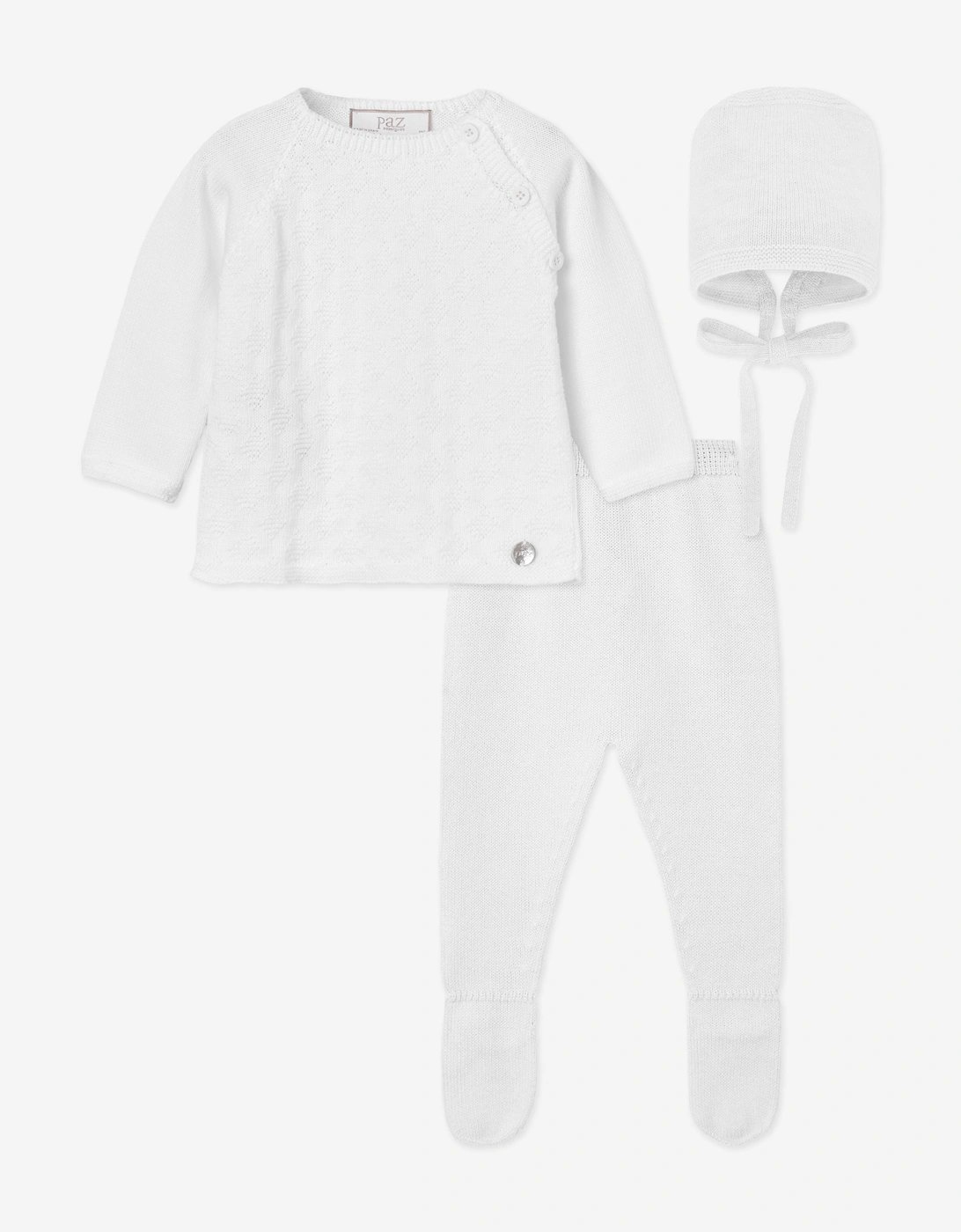 Baby Cotton 3 Piece Set in White, 7 of 6