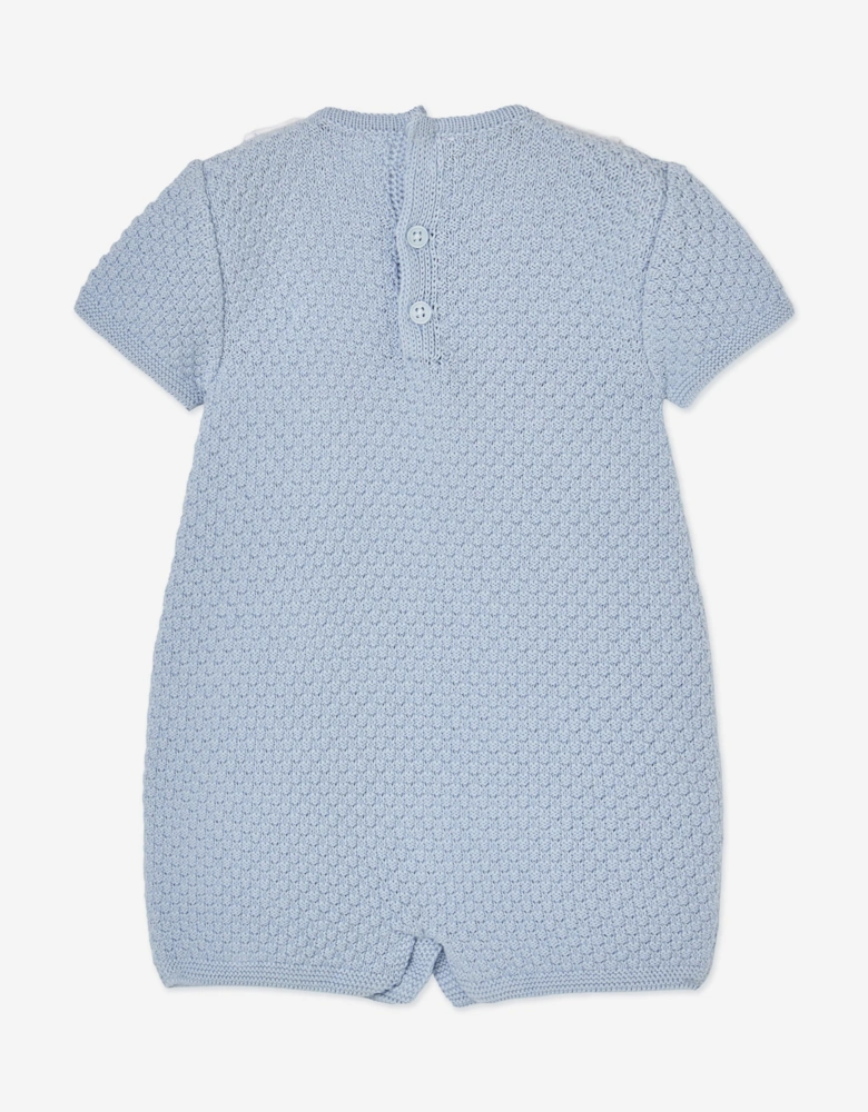 Baby Boys Cotton Knit Romper in Blue