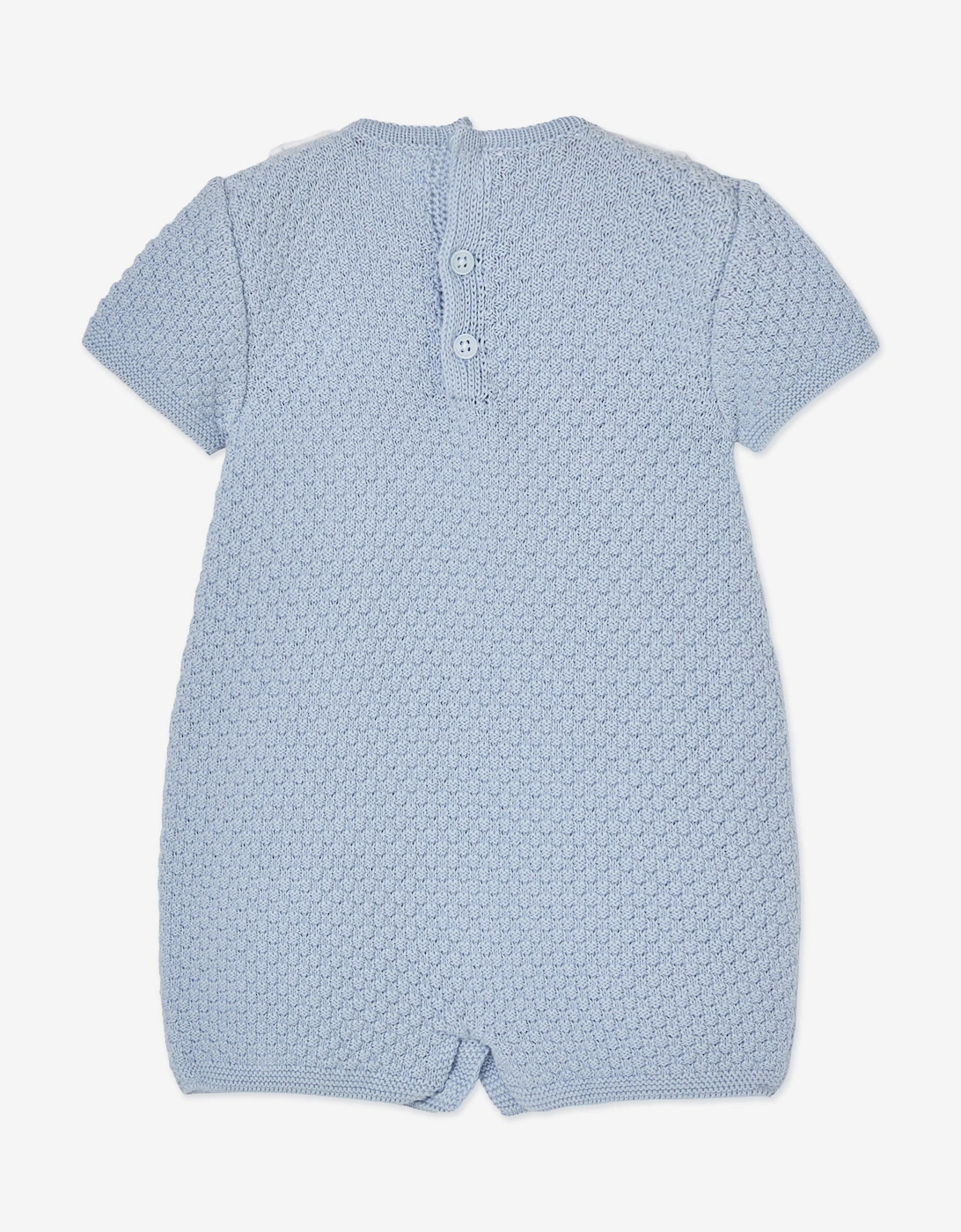 Baby Boys Cotton Knit Romper in Blue