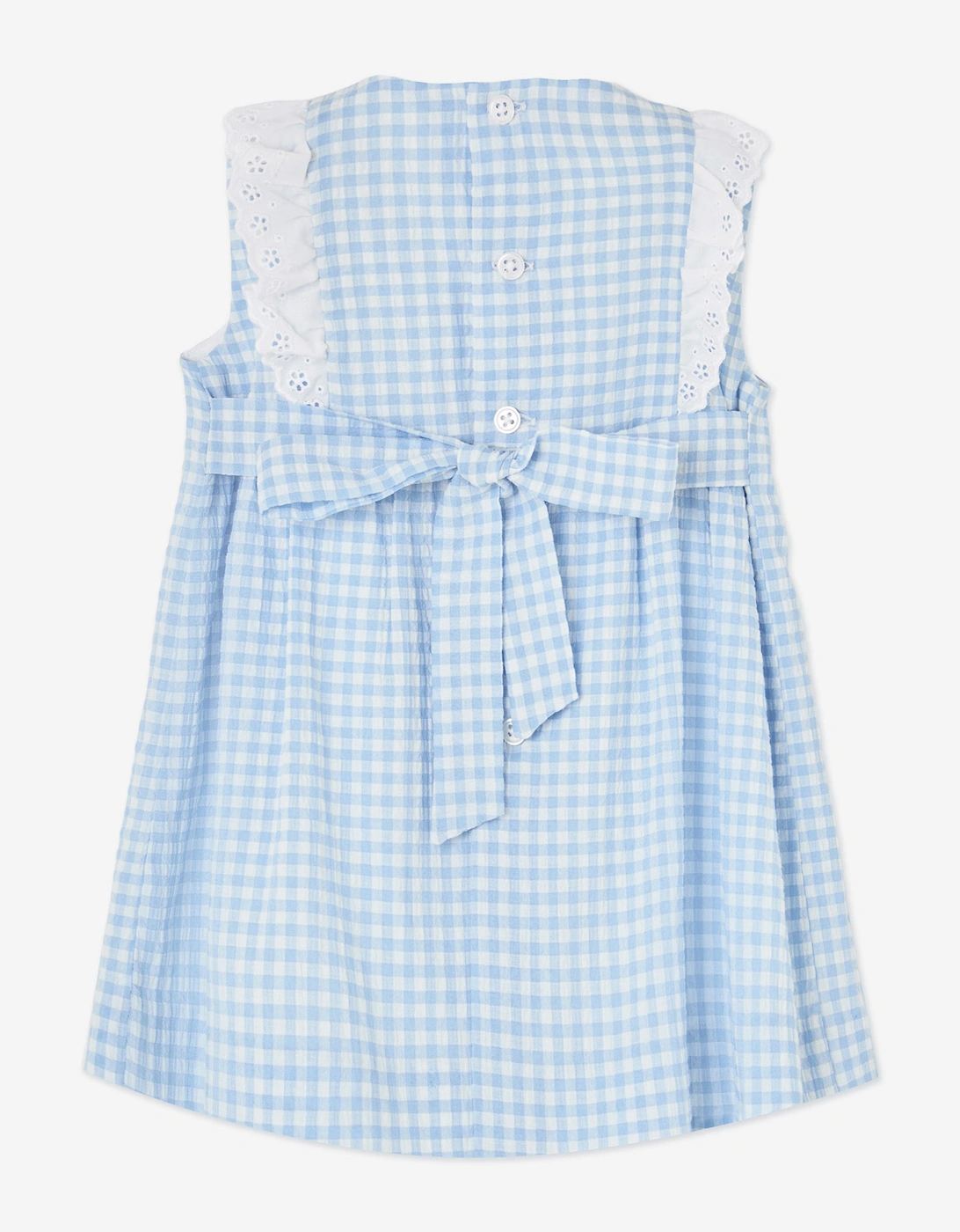 Girls Sleeveless Gingham Dress in Blue