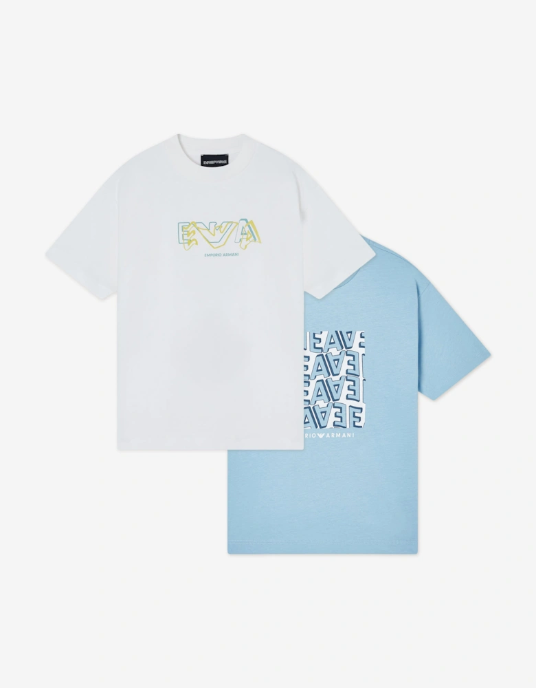 Boys 2 Pack T-Shirt Set in Blue