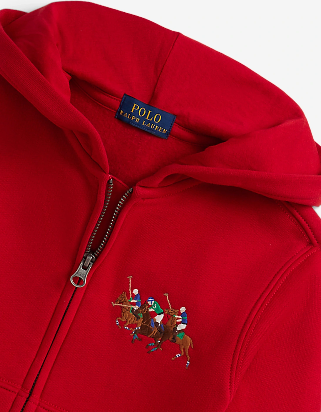 Boys Polo Player Zip Up Top in Red