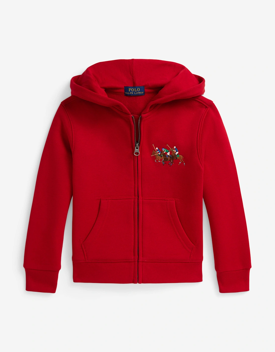 Boys Polo Player Zip Up Top in Red, 5 of 4