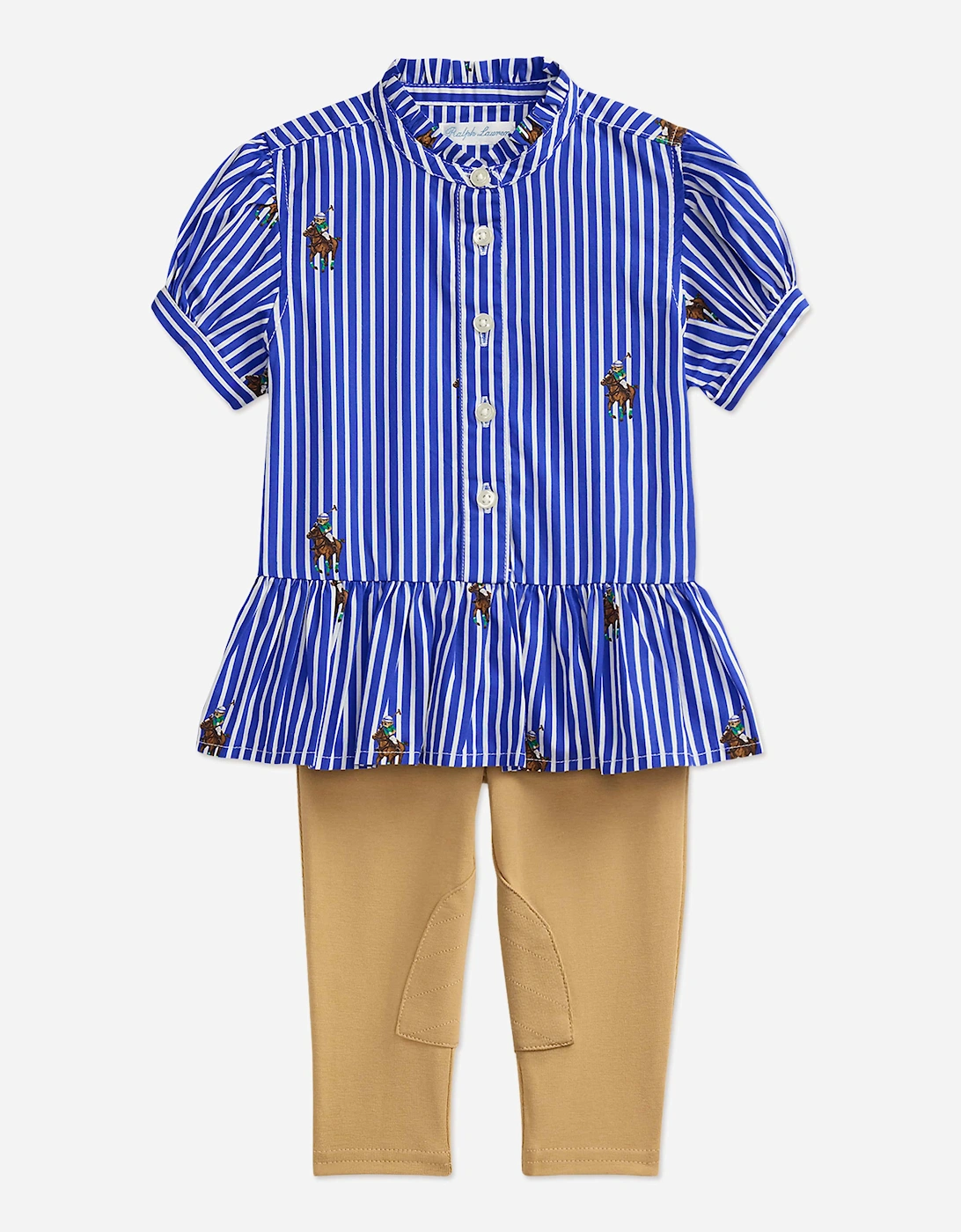 Baby Girls Blouse and Trouser Set in Blue, 5 of 4