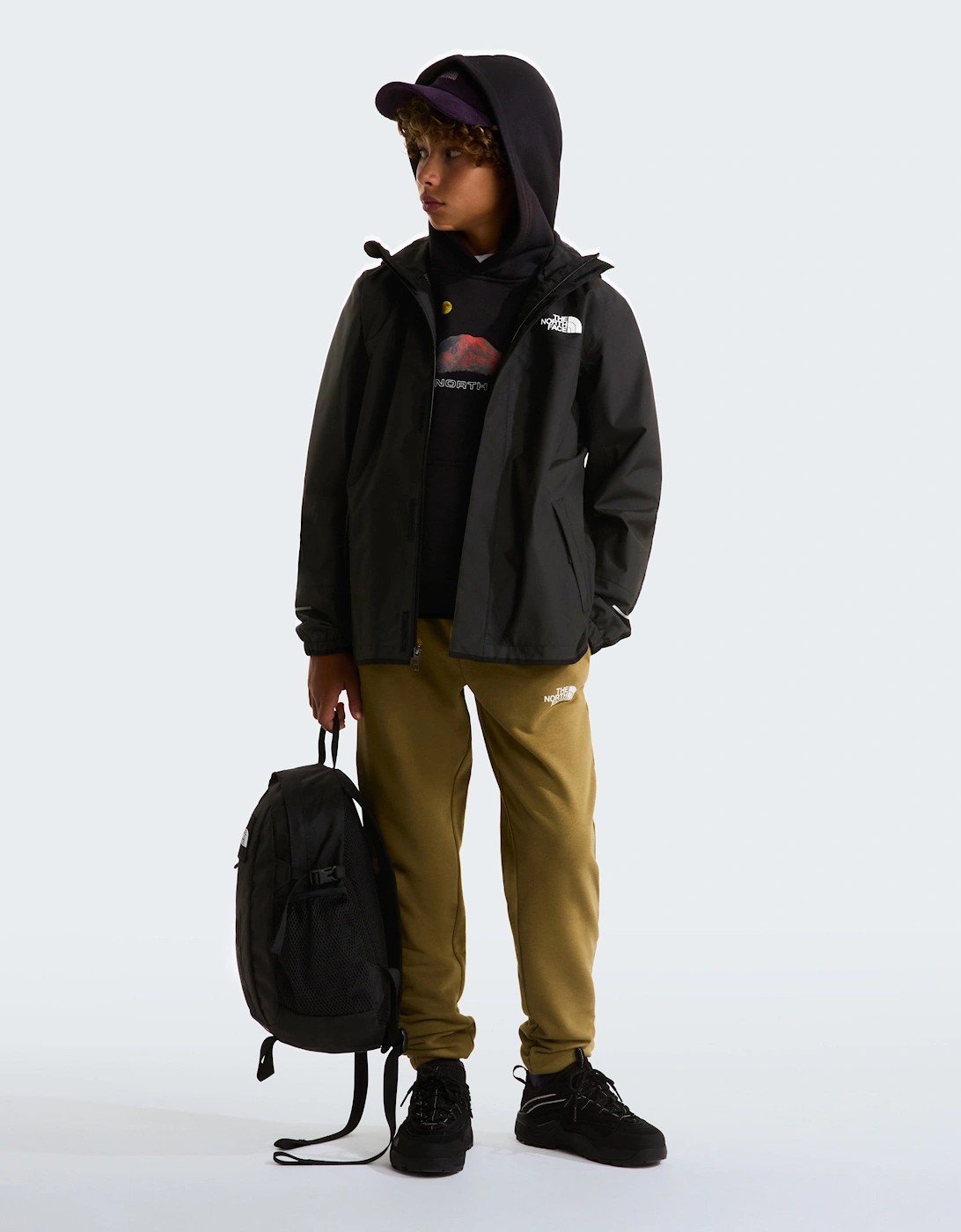 Boys Antora Rain Jacket in Black
