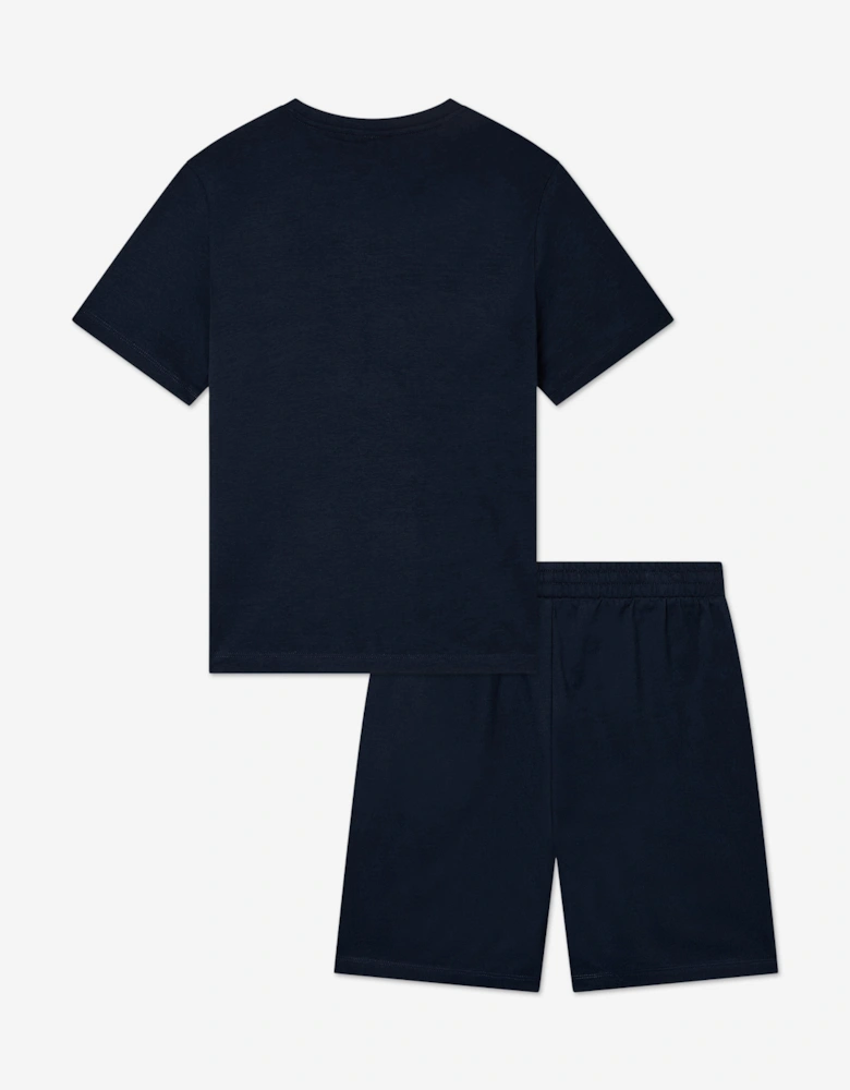 Emporio Armani Boys Train Visibility Short Set in Navy