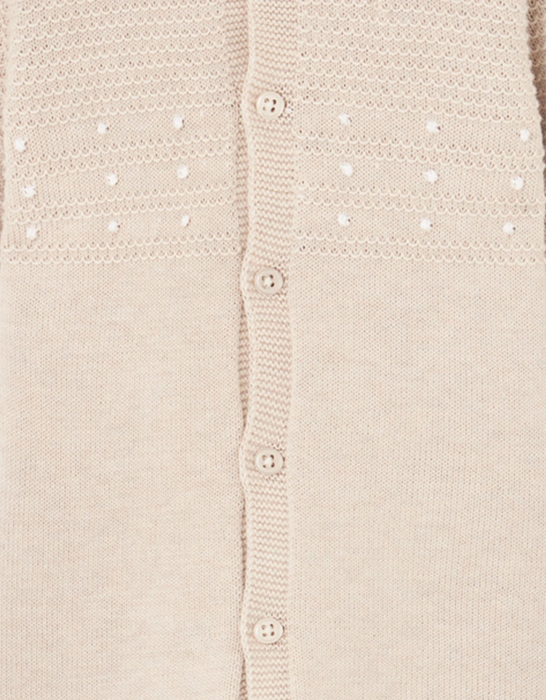 Baby Boys Cotton Knit Babygrow in Beige