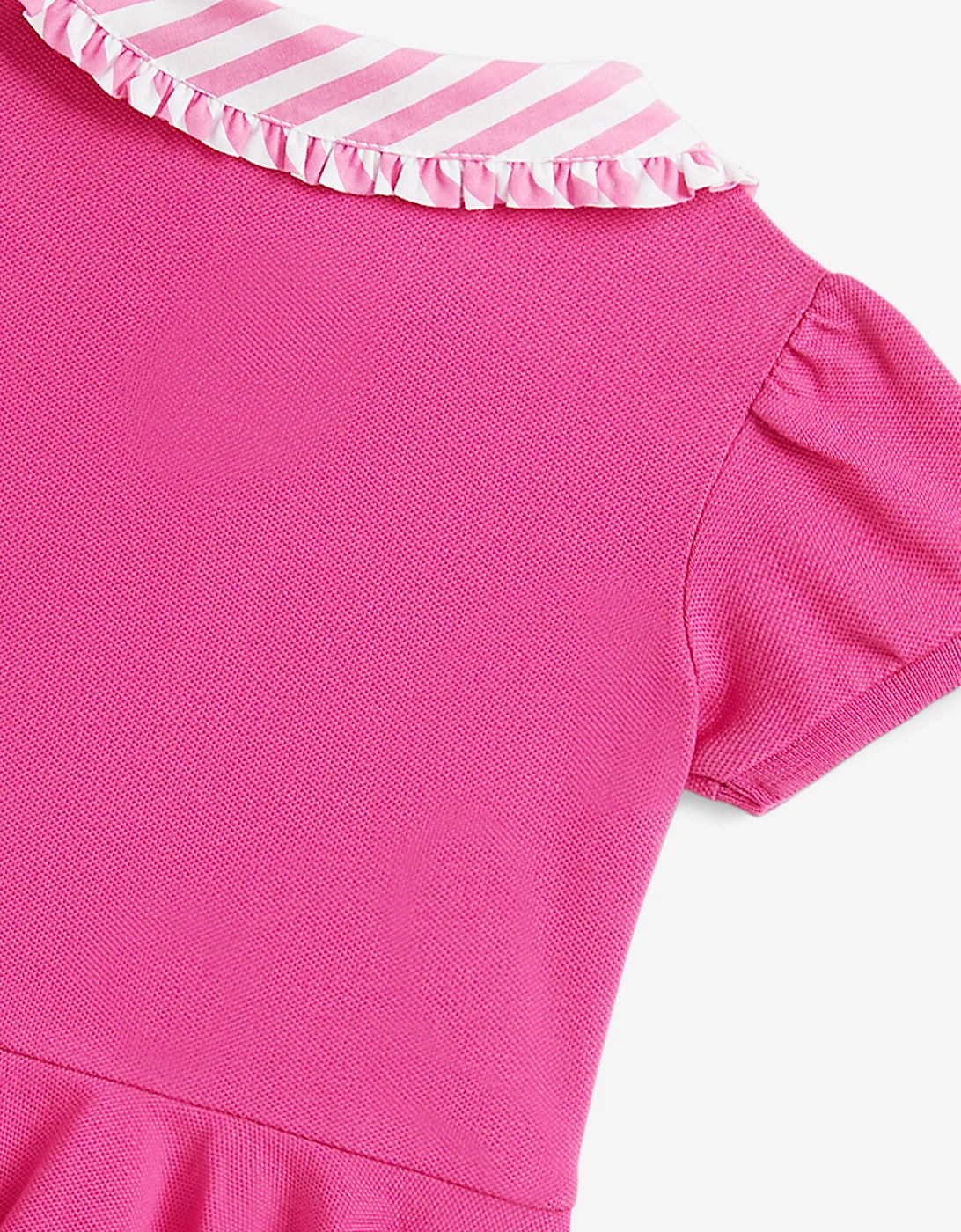 Baby Girls Peplum Polo Romper in Pink