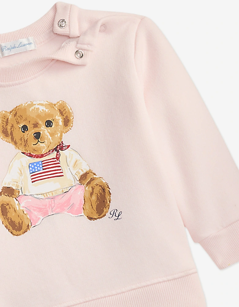 Baby Girls Polo Bear Tracksuit in Pink