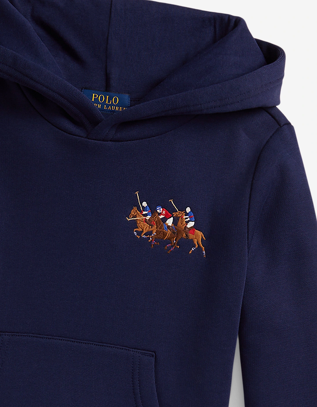 Boys Polo Player Hoodie in Navy