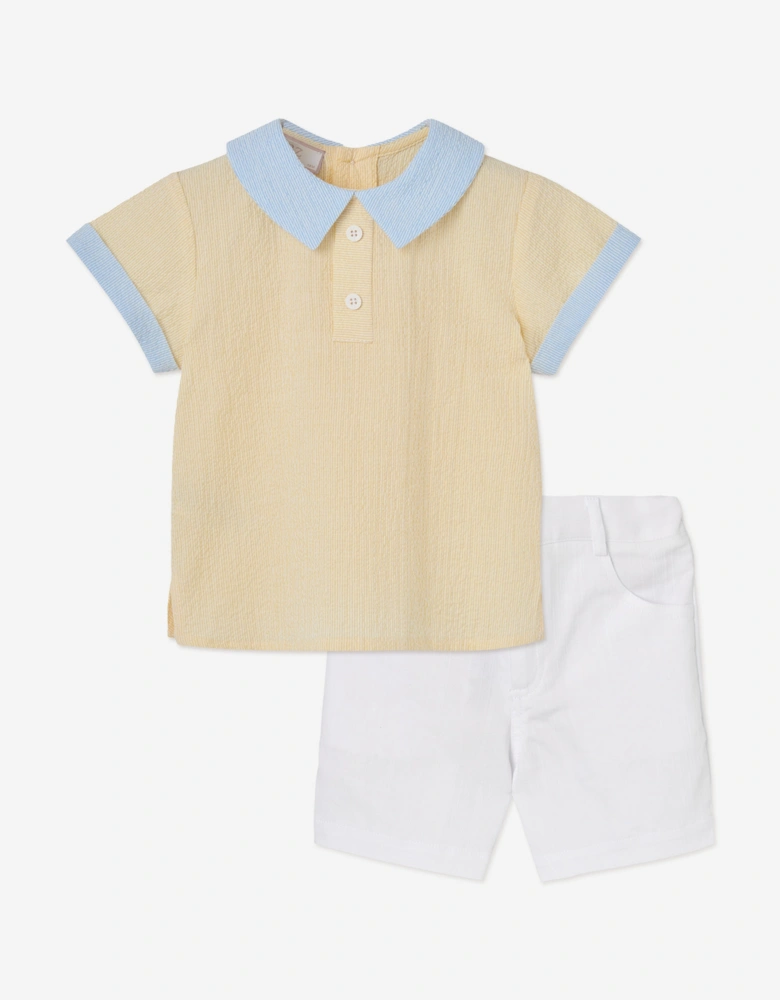 Baby Boys Cotton Short Set in Yellow