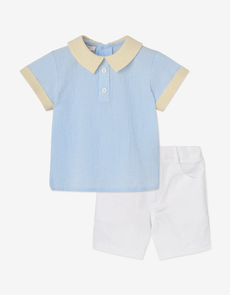 Baby Boys Cotton Short Set in Blue