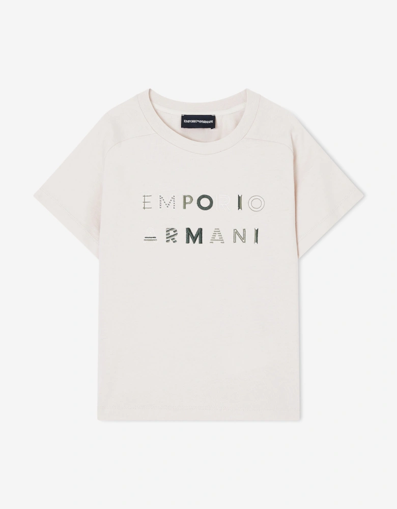 Boys Logo T-Shirt in Beige