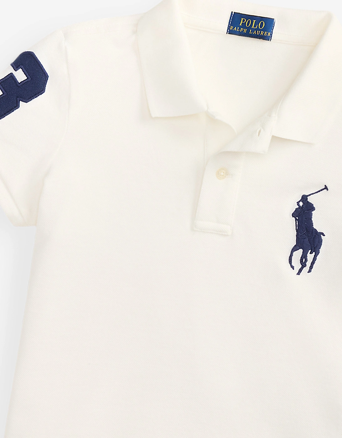 Girls Stretch Mesh Polo Shirt in White