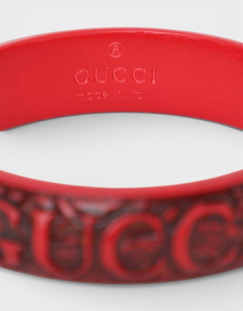 FW 2019 Dragon Engraved Wooden Bangle Red