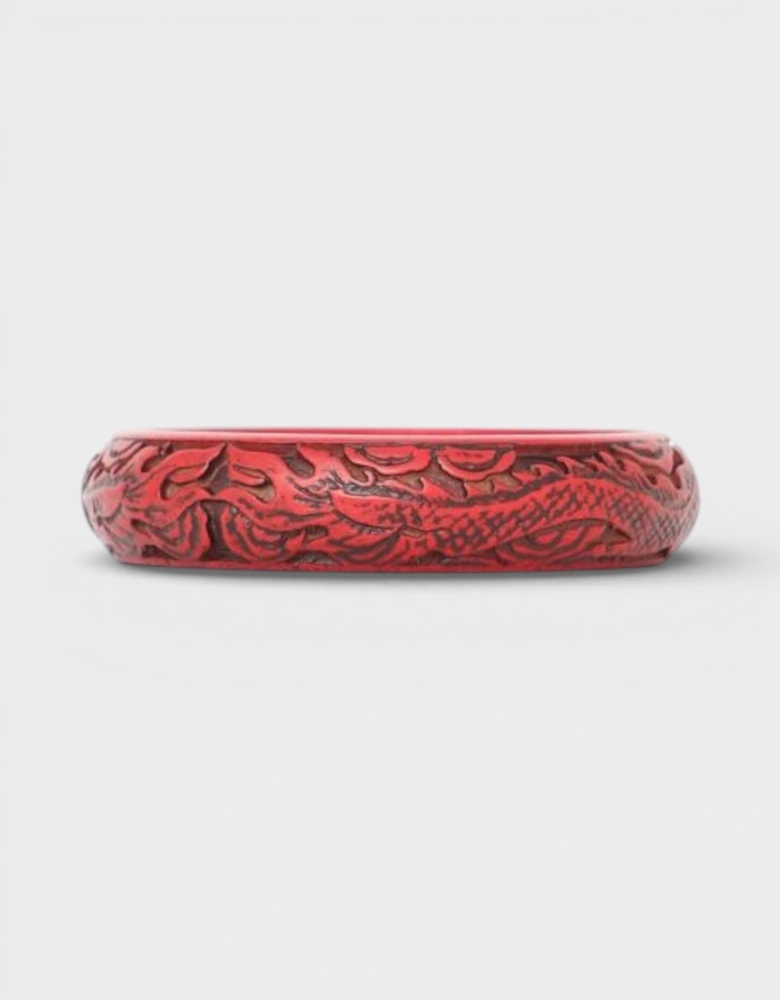 FW 2019 Dragon Engraved Wooden Bangle Red