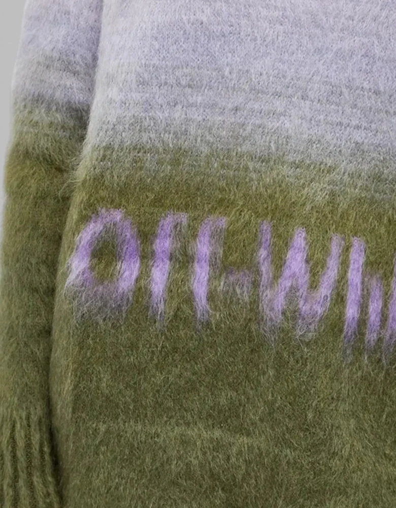 Mohair Helvetica Logo Turtleneck Military Green Lilac