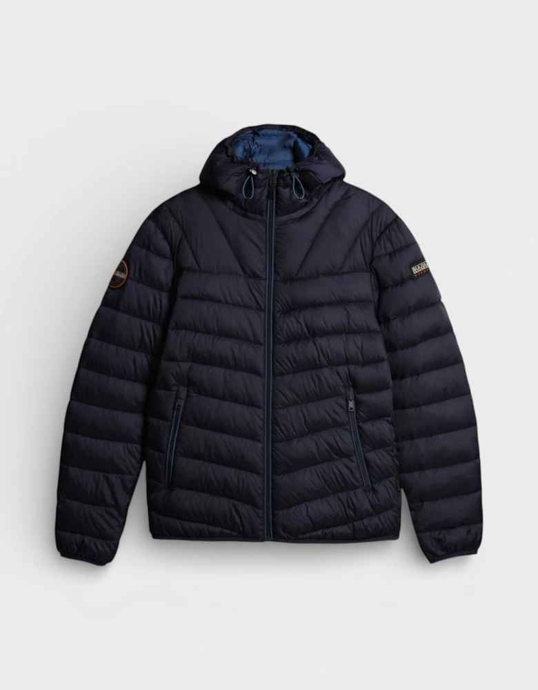 Men's Aerons Hooded Padded Jacket Blue Marine