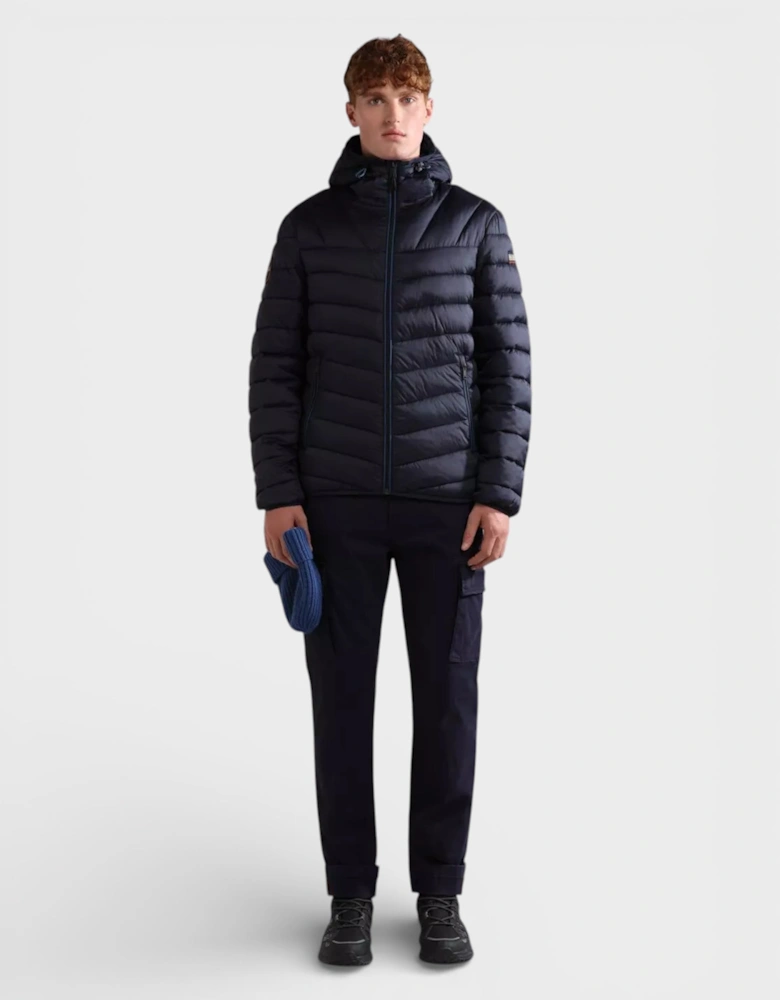 Men's Aerons Hooded Padded Jacket Blue Marine