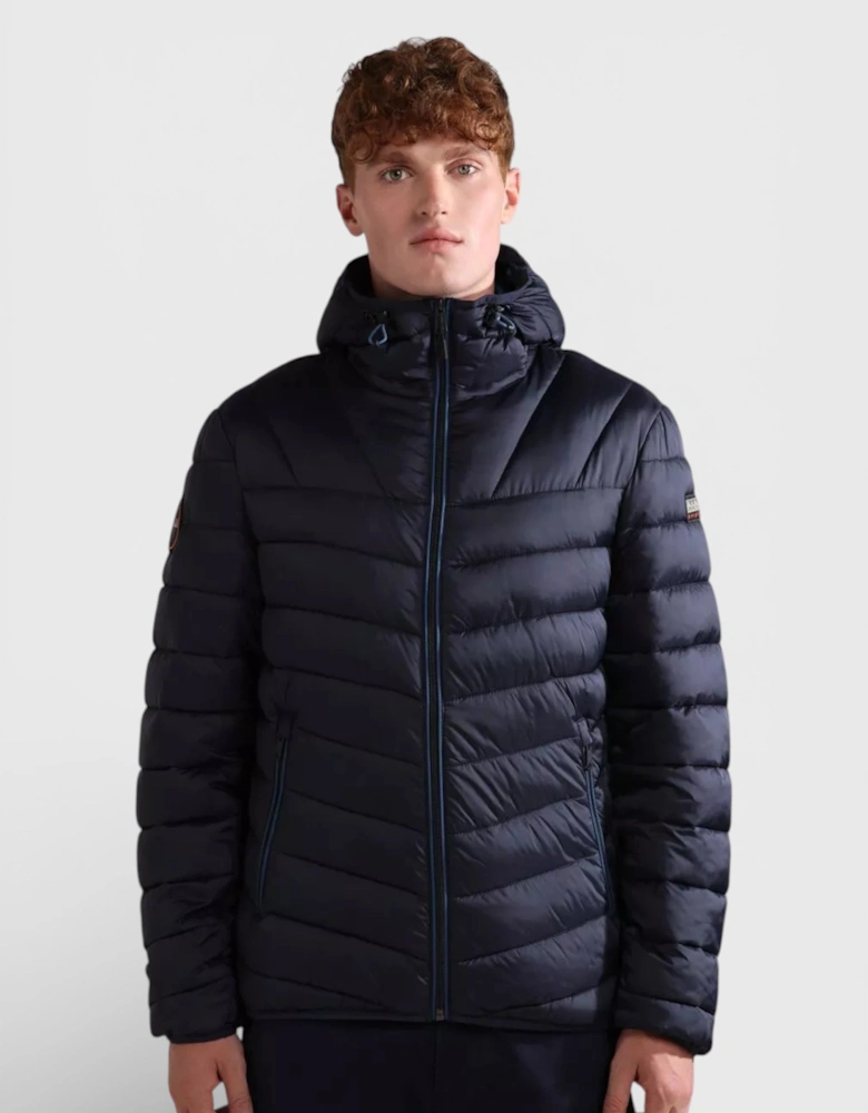 Men's Aerons Hooded Padded Jacket Blue Marine