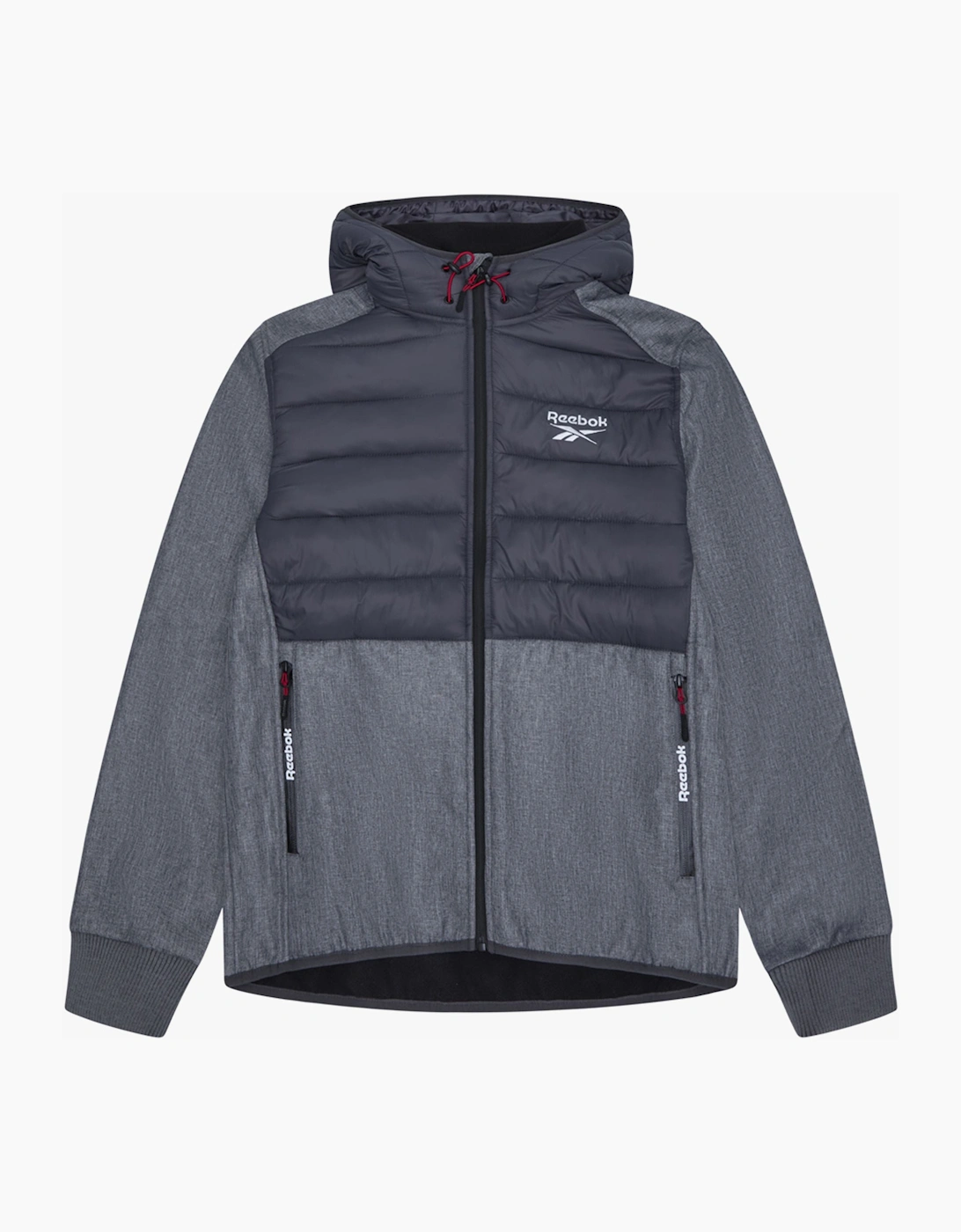Reebok Men's Grey Rb1562 Mixed Media Jacket - Ice - Size: Regular/36