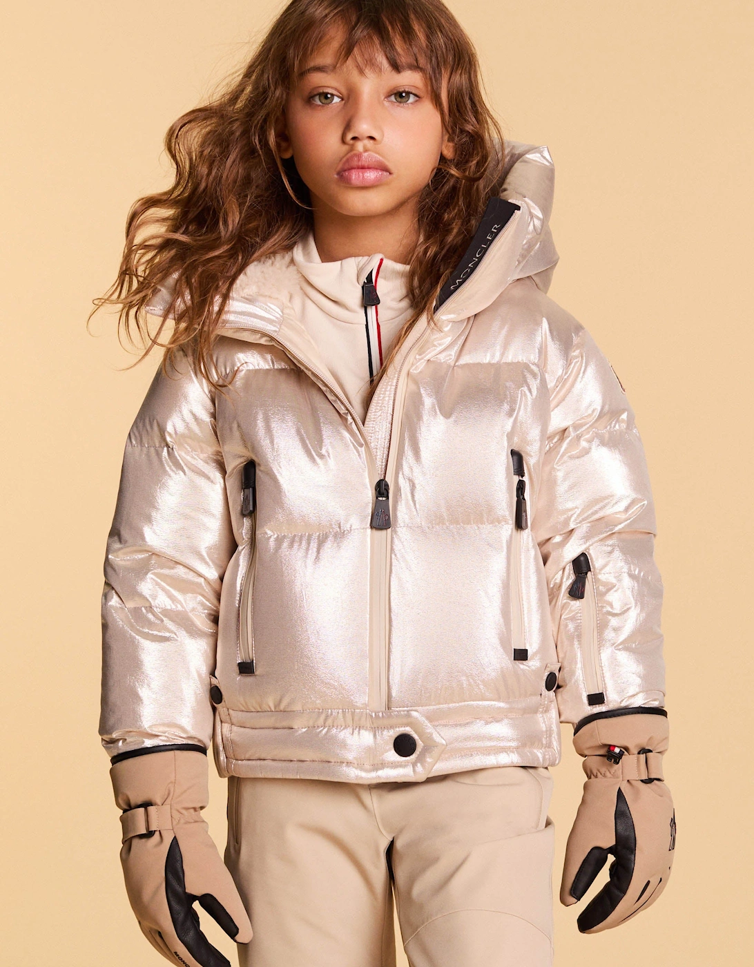 Enfant Girls Grenoble Violette Down Padded Jacket in Gold