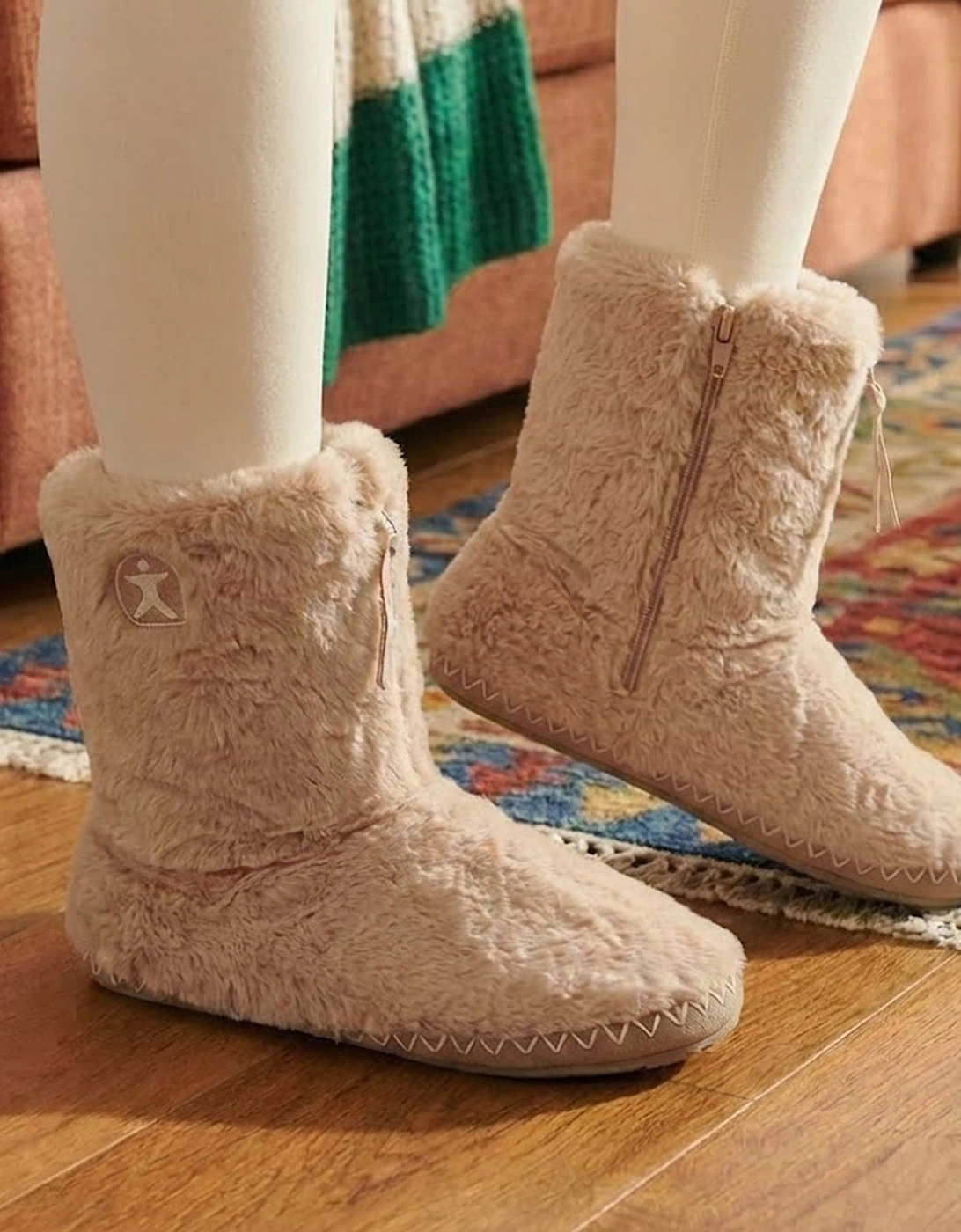 MARILYN Womens Faux Fur Boot Slippers Gingerbread