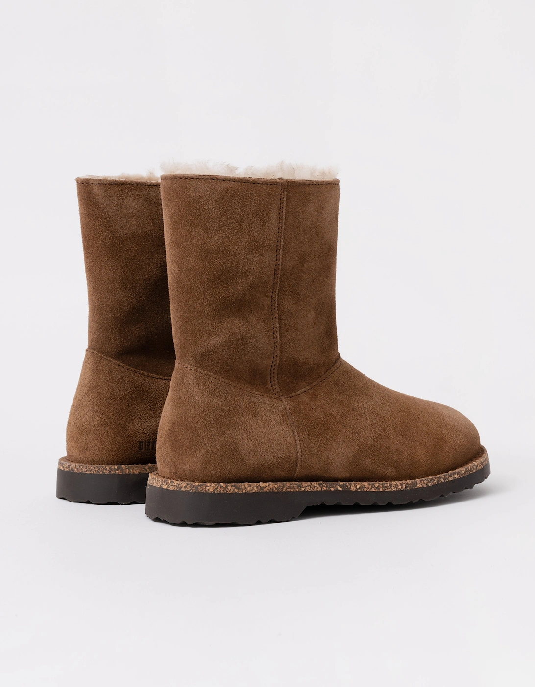 Uppsala Zip Shearling Suede Boots - Dark Tea