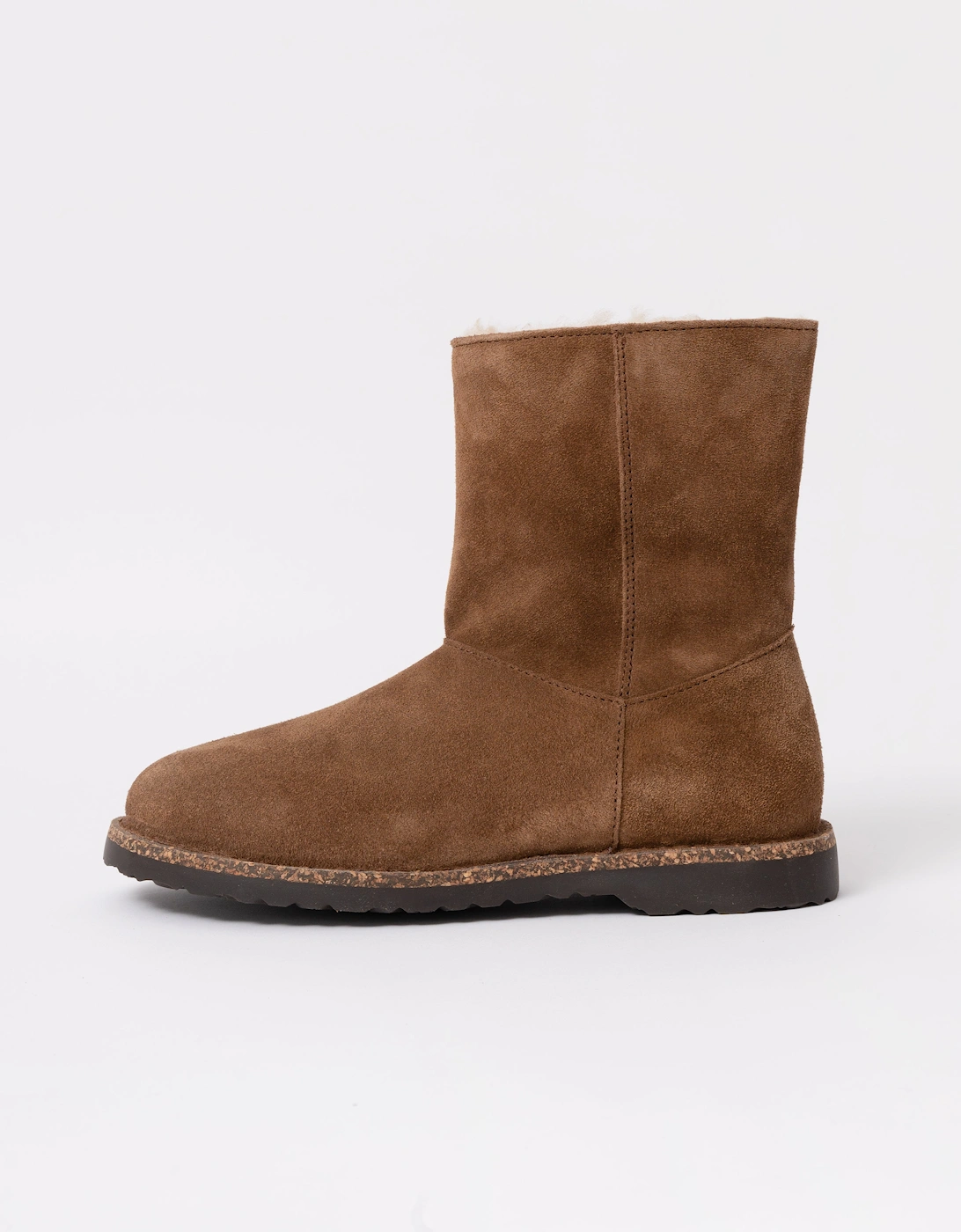 Uppsala Zip Shearling Suede Boots - Dark Tea