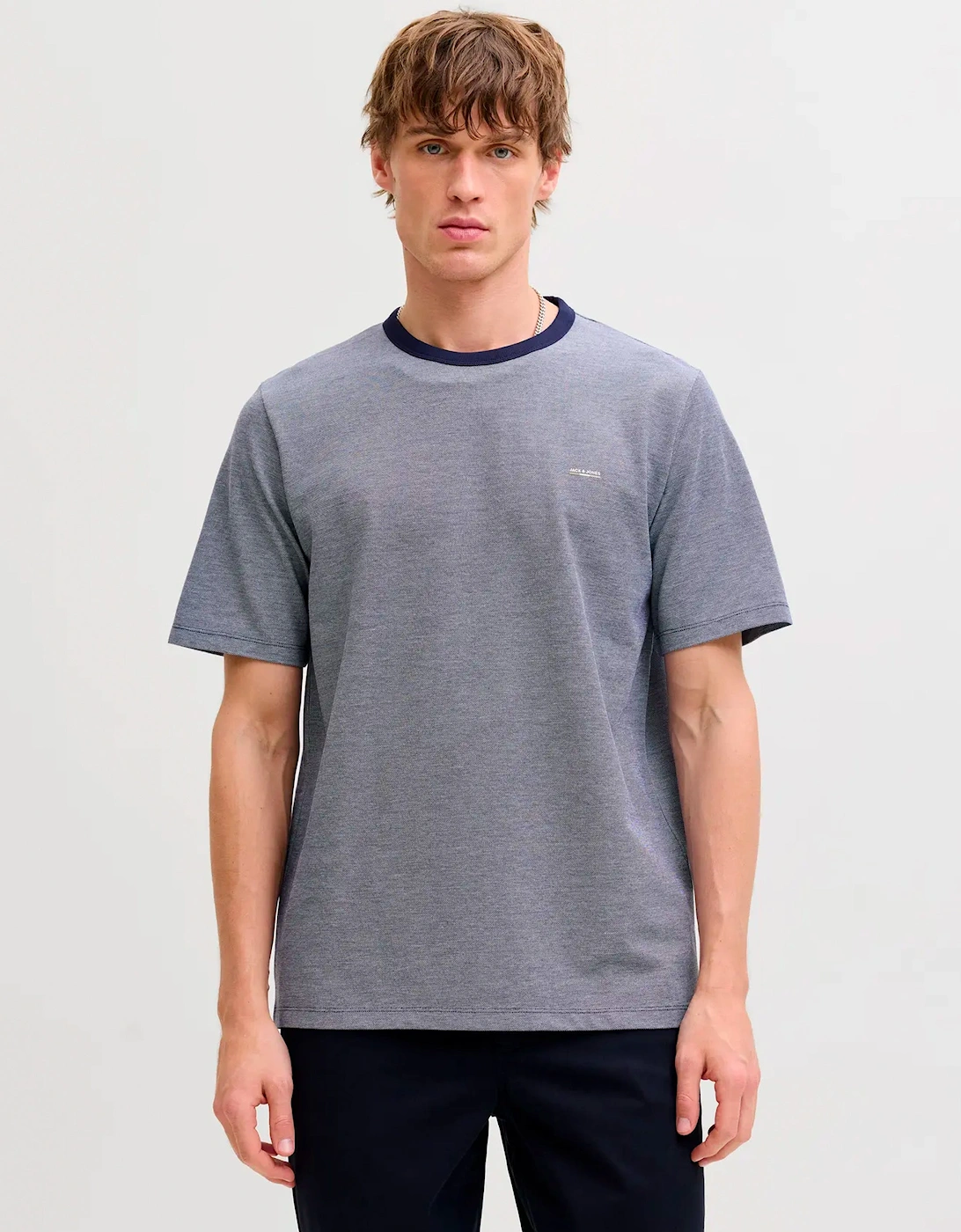 JPRBLUALVS SS Tee Ln Maritime Blue Melange