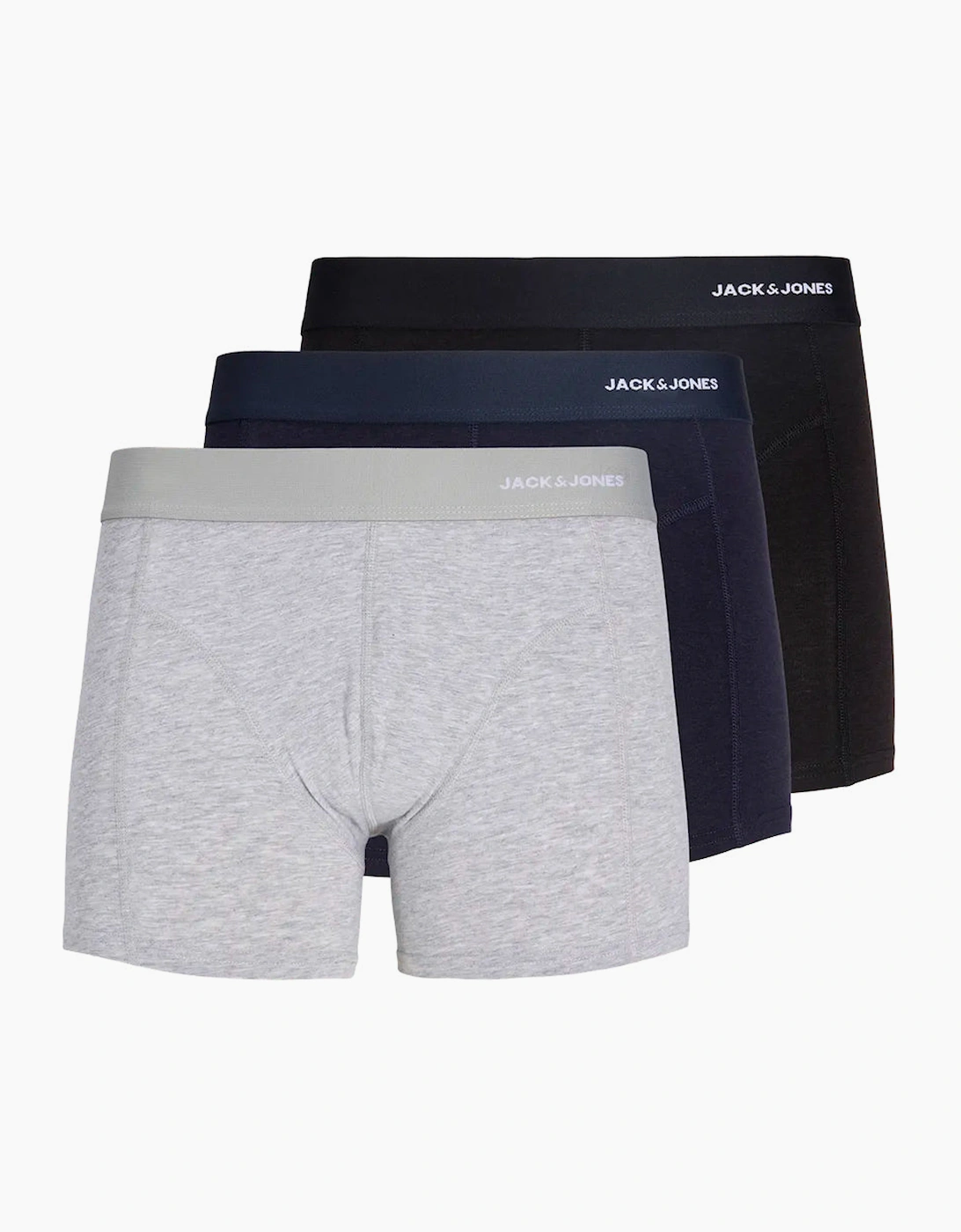 Jack & Jones Men's Grey/Black/Blue/Multi Jac Gabriel Bamboo Trunks 3 Pk /Navy/  37/36/32 Xl