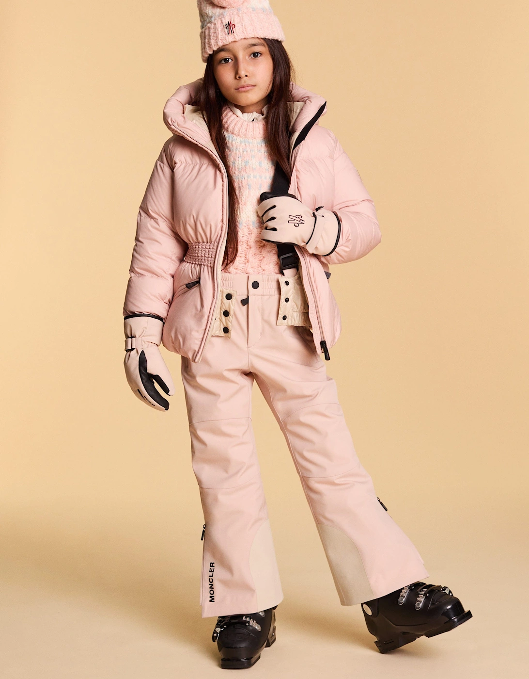 Enfant Girls Grenoble Ski Gloves in Pink