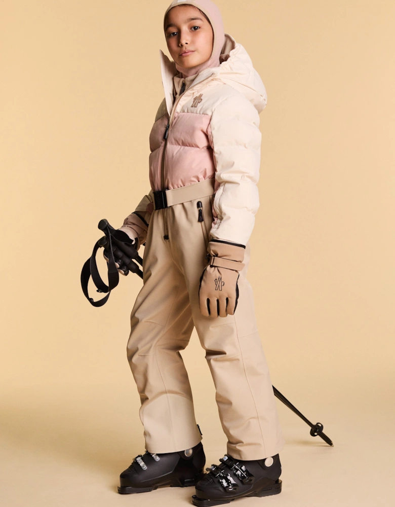 Enfant Girls Grenoble Down Padded Ski Suit in Pink