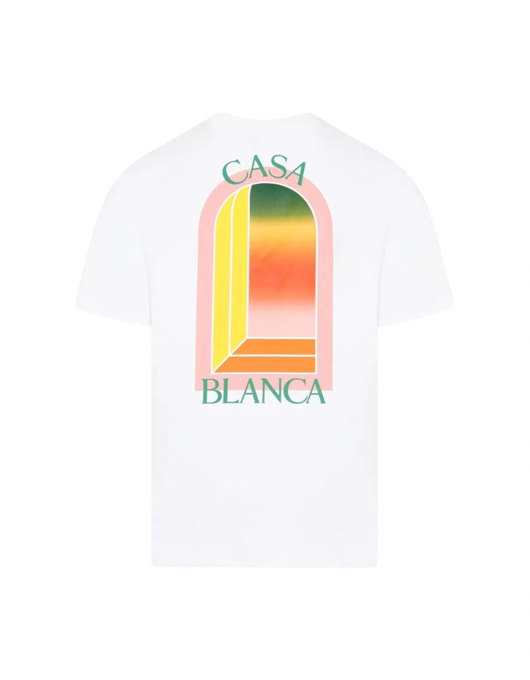 Gradient Arch Design White T-Shirt