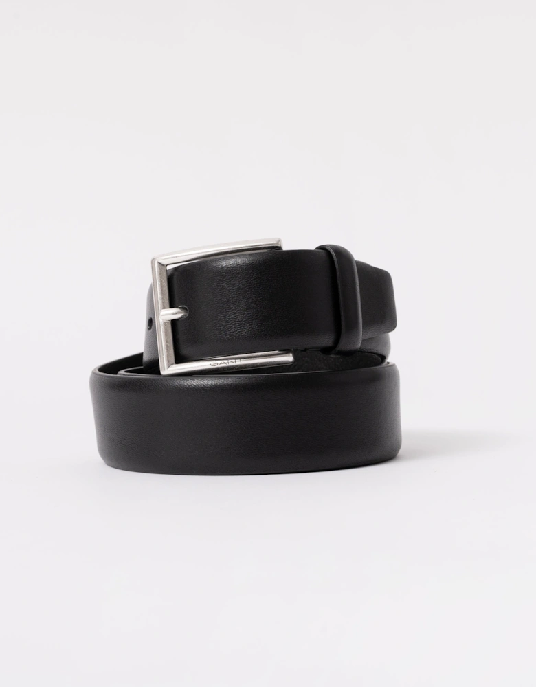Mens Classic Cow Leather Belt - 5 Black