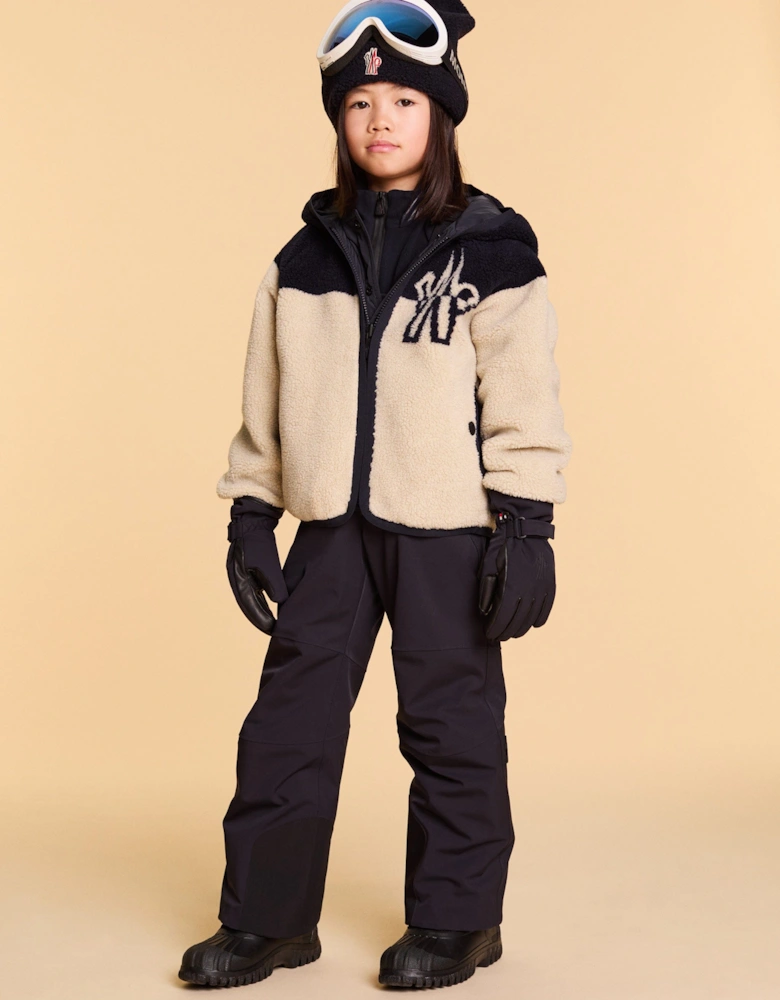 Enfant Kids Grenoble Reversible Zip Up Cardigan in Ivory