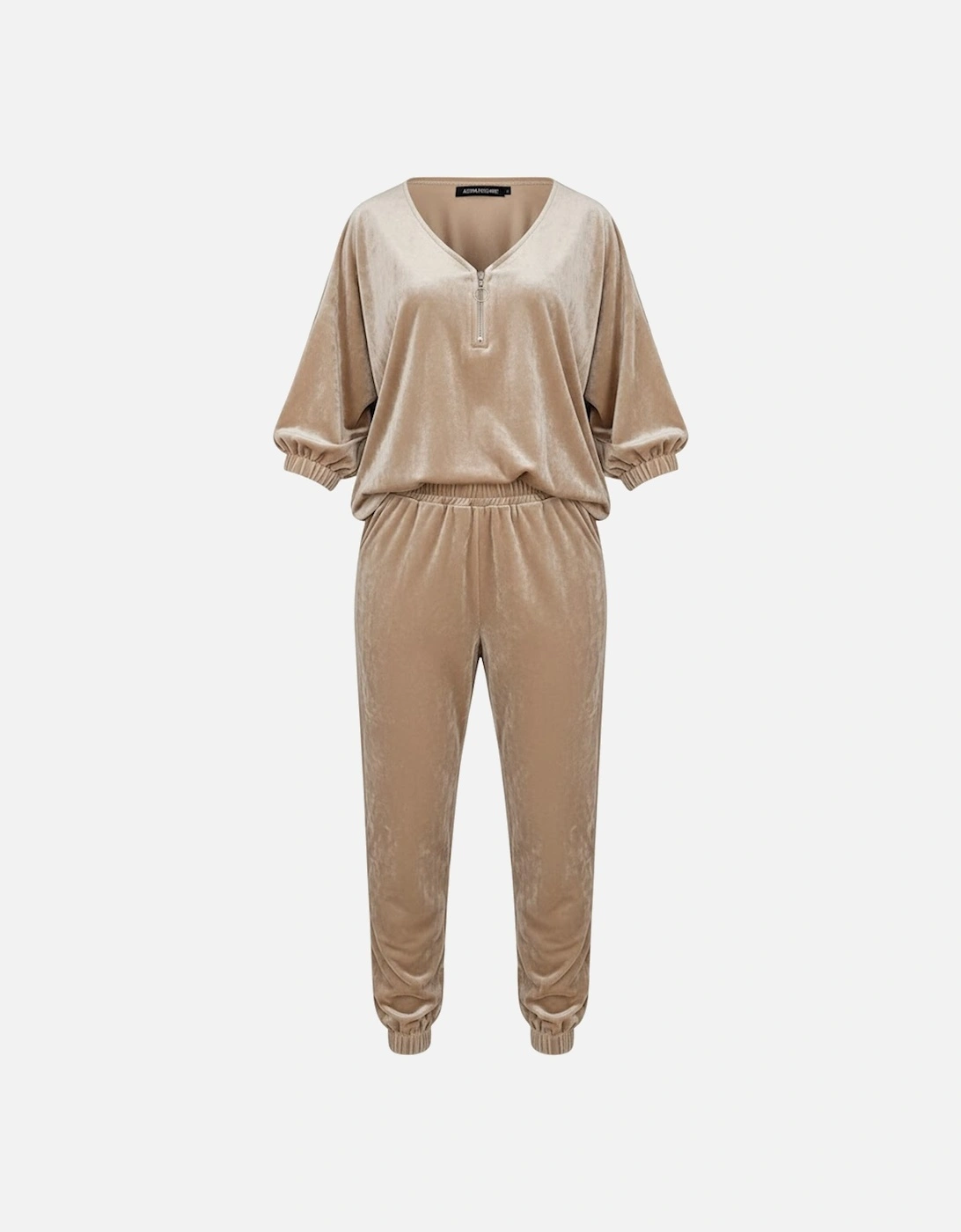 Parchment Velvet Zipped Top and Joggers Two Piece Set, 14 of 13