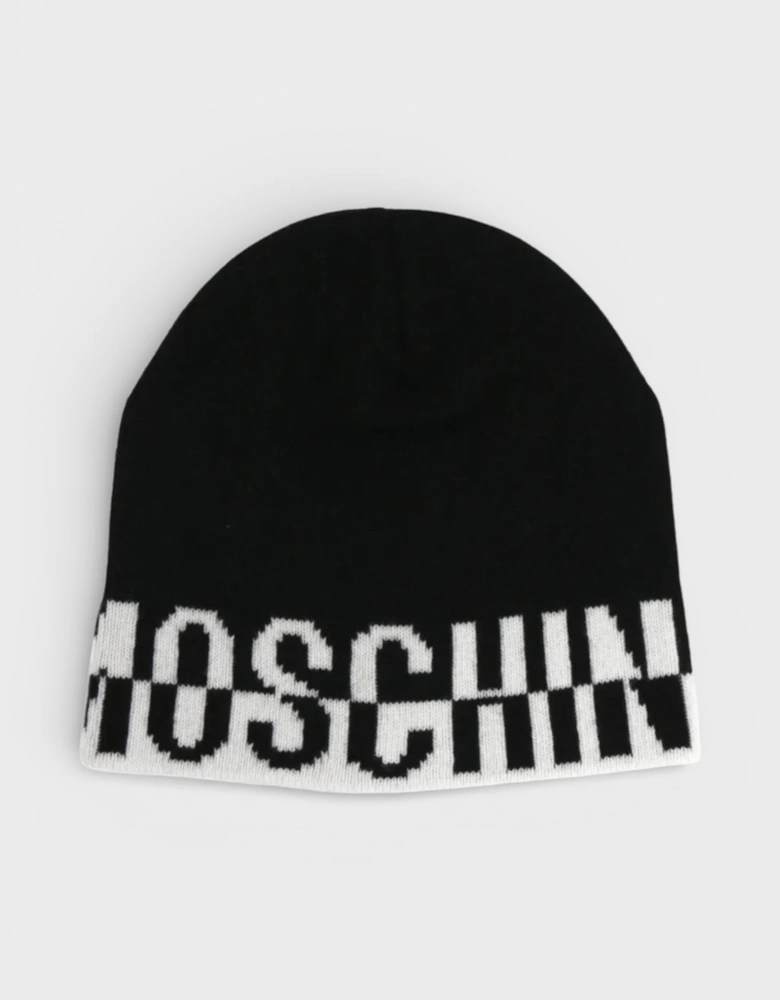 Logo Beanie Black White