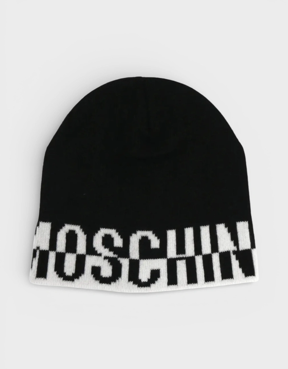 Moschino Women's Black Logo Beanie White - Size O/S
