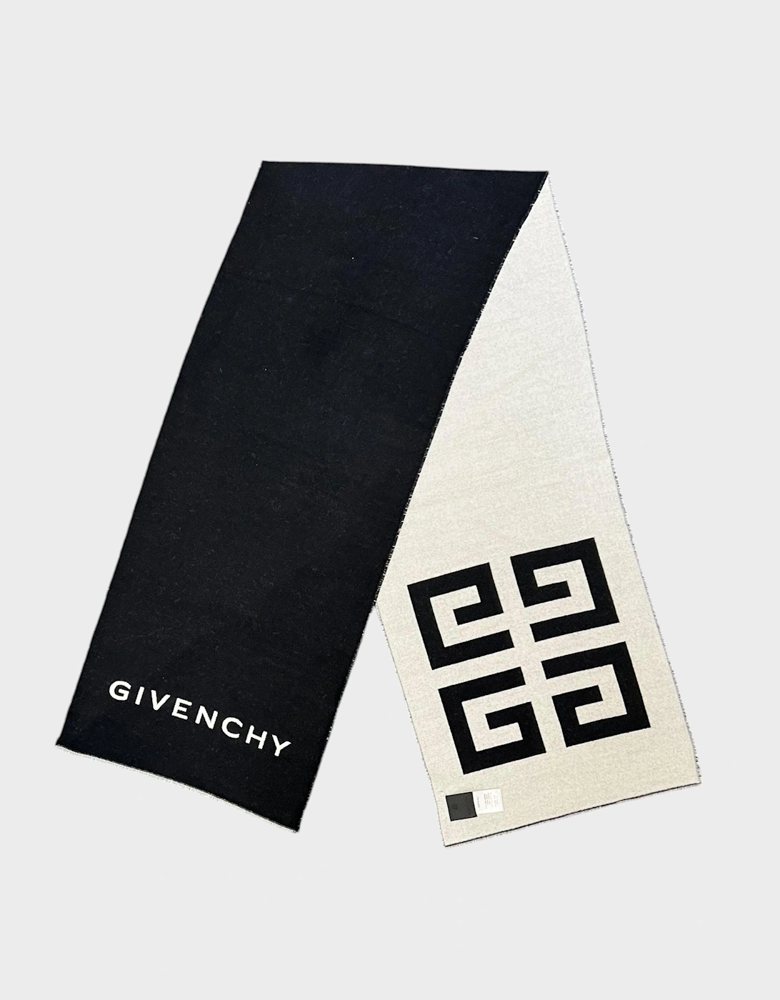 4G Logo Virgin Wool Scarf Black